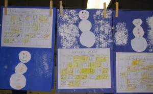 bubble wrap snowmen - kindergarten art activity