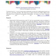 Physical Development & Movement Follow Up, August 2012